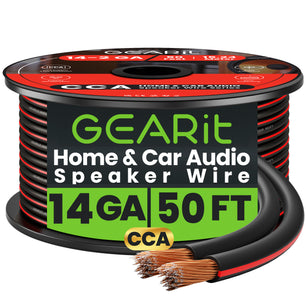 14 Gauge Speaker Wire CCA - Copper Clad Aluminum - Home Theater, Car Speakers & More