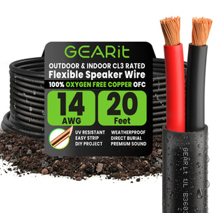 14/2 AWG OFC CL3 Outdoor Speaker Wire, Black