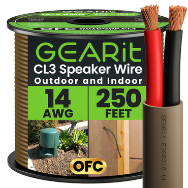 14/2 AWG OFC Outdoor Speaker Wire, Brown