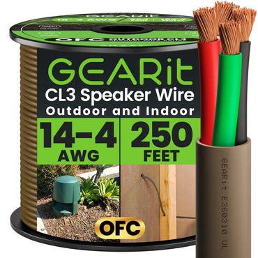 14/4 AWG OFC Outdoor Speaker Wire, Brown