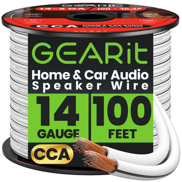 14 Gauge Speaker Wire CCA - Copper Clad Aluminum - Home Theater, Car Speakers & More