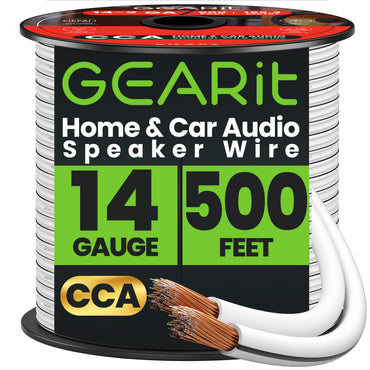 14 Gauge Speaker Wire CCA - Copper Clad Aluminum - Home Theater, Car Speakers & More