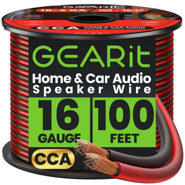 16 Gauge Speaker Wire, Speaker Cable 100ft for Car Audio, Home Theater, CCA