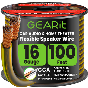 color_translucent black yellow | 16 Gauge Speaker Wire - Translucent Black Yellow / 100 Feet, image 1