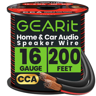 16 Gauge Speaker Wire CCA - Copper Clad Aluminum - Home Theater, Car Speakers & More