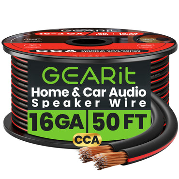 16 Gauge Speaker Wire CCA - Copper Clad Aluminum - Home Theater, Car Speakers & More