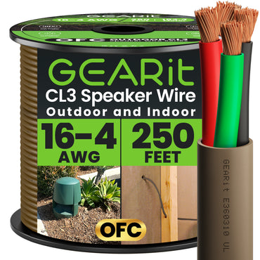 16/4 AWG OFC Outdoor Speaker Wire, Brown
