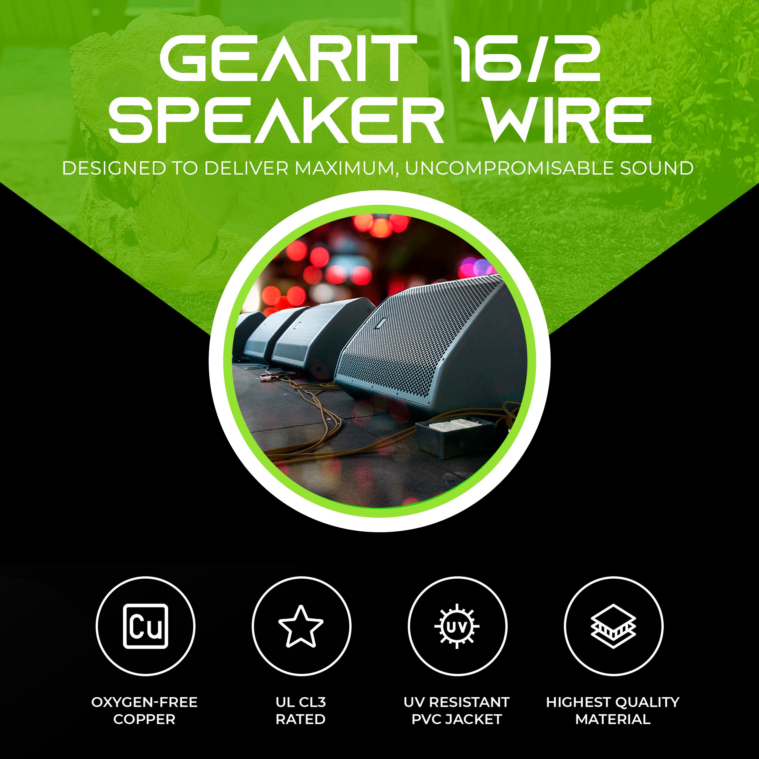 16/2 AWG OFC Outdoor Speaker Wire, Brown GearIT