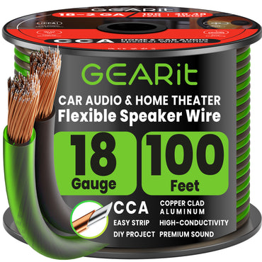 color_translucent black green | 18 Gauge Speaker Wire CCA Translucent Black/Green 100 ft