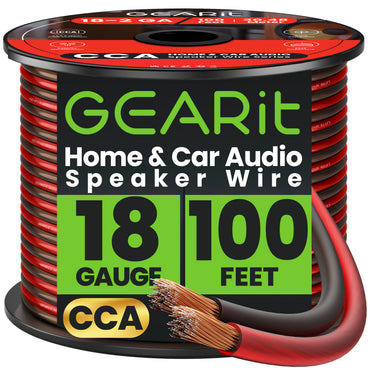 18 Gauge Speaker Wire, Speaker Cable 100ft for Car Audio, Home Theater, CCA