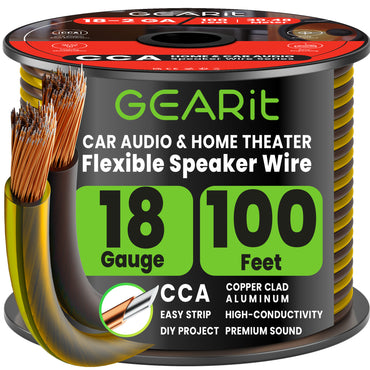 color_translucent black yellow | 18 Gauge Speaker Wire CCA Translucent Black/Yellow 100 ft