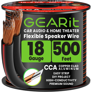 color_black | 18 Gauge Speaker Wire CCA Black 500 ft