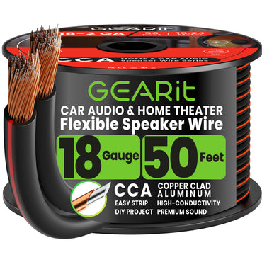 color_black | 18 Gauge Speaker Wire CCA Black 50 ft