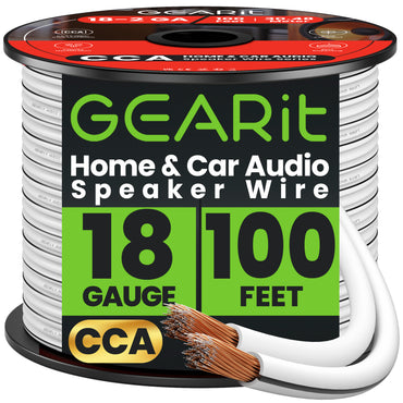 18 Gauge Speaker Wire CCA - Copper Clad Aluminum - Home Theater, Car Speakers & More