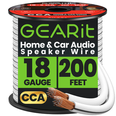 18 Gauge Speaker Wire CCA - Copper Clad Aluminum - Home Theater, Car Speakers & More