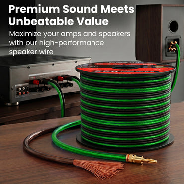 color_translucent black green | 18 Gauge CCA Speaker Wire, Translucent Black/Green 100 ft, image 7