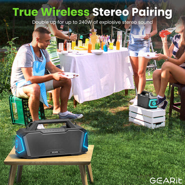 GEARit BOOM 120W Portable Bluetooth Speaker IPX6