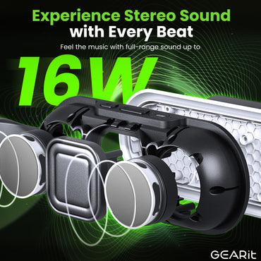 GEARit SoundBrick RGB Wireless Golf Magnetic Bluetooth Speaker 16W Audio Output - IPX6 Water-Resistant