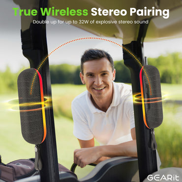 GEARit SoundBrick RGB Wireless Golf Magnetic Bluetooth Speaker 16W Audio Output - IPX6 Water-Resistant
