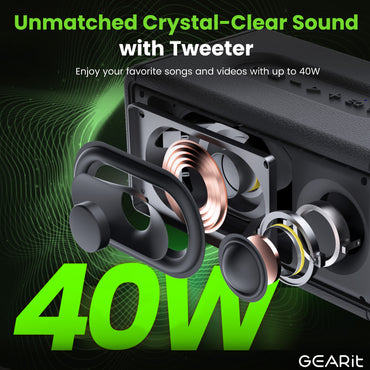 GEARit 40W Portable Bluetooth Speaker IPX6