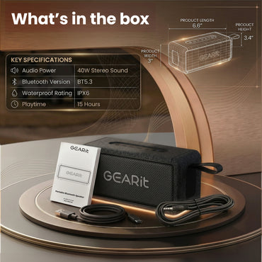 GEARit 40W Portable Bluetooth Speaker IPX6