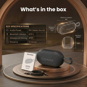 Ultra-Portable Waterproof 6W Loud Bluetooth Speaker