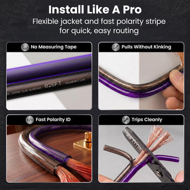 color_translucent black purple | 18 Gauge CCA Speaker Wire, Translucent Black/Purple 100 ft, image 4