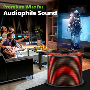 12 Gauge Speaker Wire, Speaker Cable 100ft for Car Audio, Home Theater, CCA