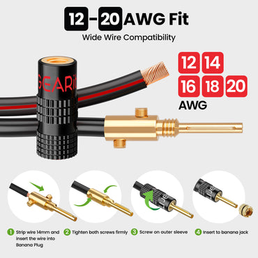 Speaker Wire with 12 Banana Plugs - 14 AWG / 100 Feet, image 6