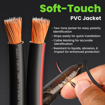 10 Gauge Speaker Wire CCA - Copper Clad Aluminum, Black