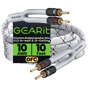 10 AWG Speaker Wire Cable with Banana Plugs