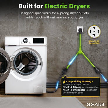 30 Amp NEMA 14-30P to 14-30R and 14-50R Splitter Power Cord Adapter - 4 Prong STW 10AWG 4C