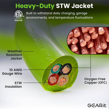 30 Amp NEMA 14-30P to 14-30R and 14-50R Splitter Power Cord Adapter - 4 Prong STW 10AWG 4C