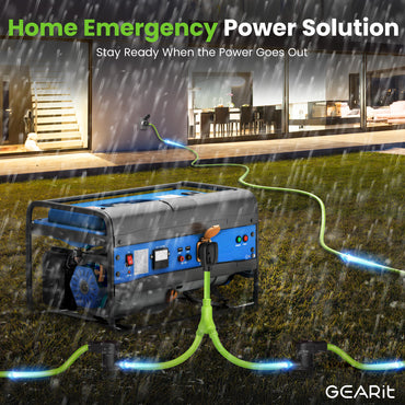 50 Amp NEMA 14-50P to Dual 30 Amp NEMA TT-30R Splitter Power Cord Adapter - STW 10AWG 3C