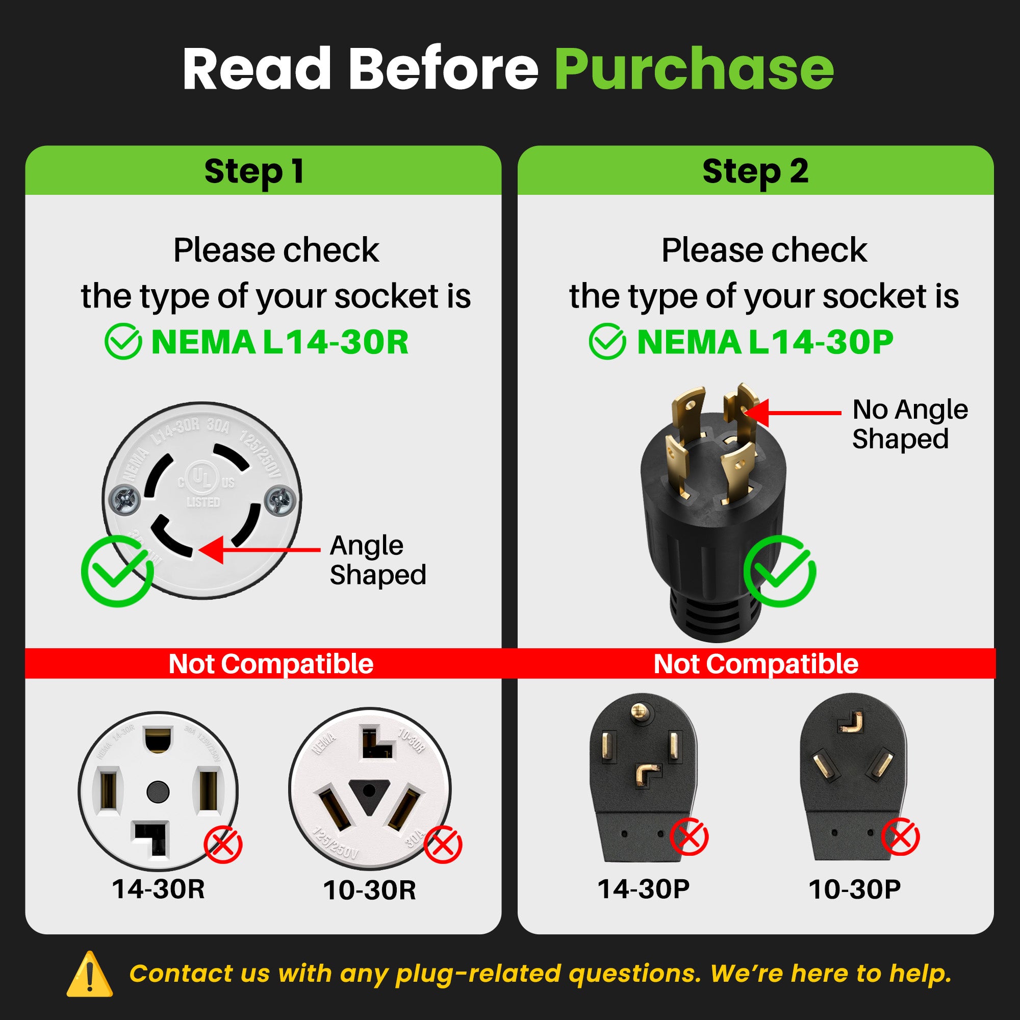 30 Amp 10/4 AWG NEMA L14-30P to 2x L14-30R SJTW Splitter Power