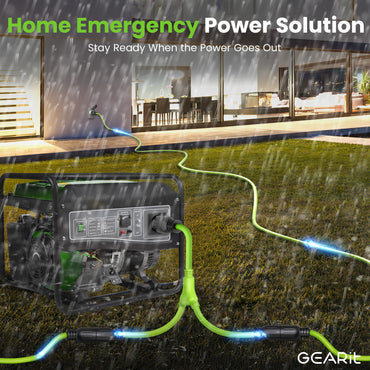 30 Amp 10/4 AWG NEMA L14-30P to 2x L14-30R SJTW Splitter Power Cord Adapter