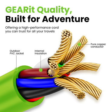 Heavy Duty 7 Way RV Trailer Extension Cord with Dust Cover