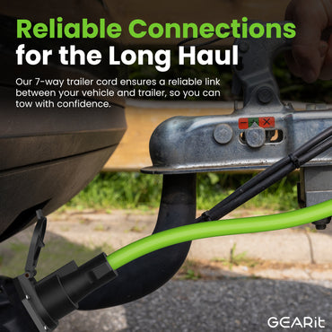 Heavy Duty 7 Way RV Trailer Extension Cord with Dust Cover