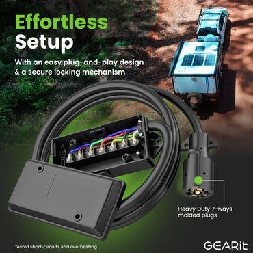 7 Way Conductor Wire RV Trailer Cord with Junction Box