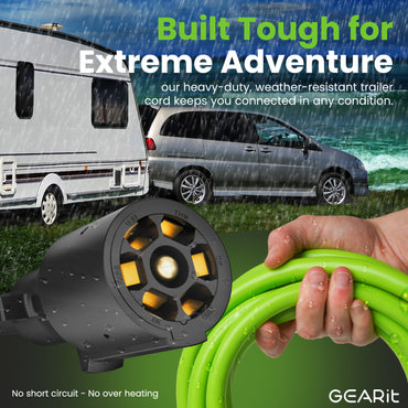 Heavy Duty 14AWG 7 Way Conductor Wire RV Trailer Cord