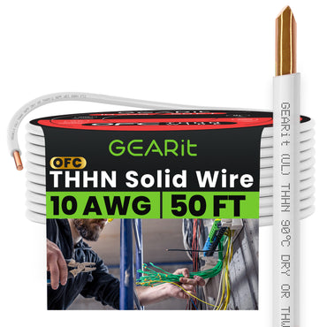 Color_White | GEARit 10 AWG solid THHN wire, white, 50 ft spool