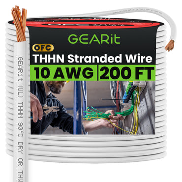 Color_White | GEARit 10 AWG stranded THHN wire, white, 200 ft spool