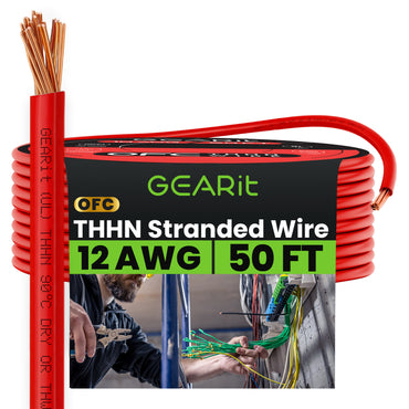 Color_Red | GEARit 12 AWG stranded THHN wire, red, 50 ft spool