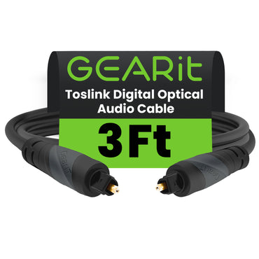 GEARit TOSLINK digital optical audio cable 3 ft black