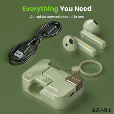 GEARit True Wireless Bluetooth Earbuds w/ Ergonomic Fit Voice Call Clarity Bluetooth 5 .3
