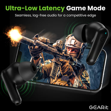 GEARit True Wireless Earbuds w/ Adaptive Hybrid ANC 16 Hour Battery Qi Charging