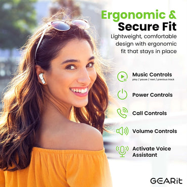 GEARit True Wireless Earbuds with Sliding RGB Charging Case w/ Sound