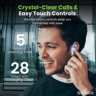 GEARit True Wireless Earbuds with Sliding RGB Charging Case w/ Sound