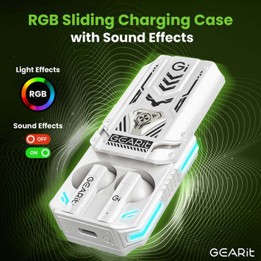 GEARit True Wireless Earbuds with Sliding RGB Charging Case w/ Sound