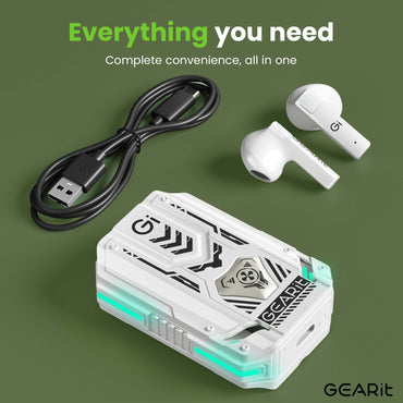 GEARit True Wireless Earbuds with Sliding RGB Charging Case w/ Sound